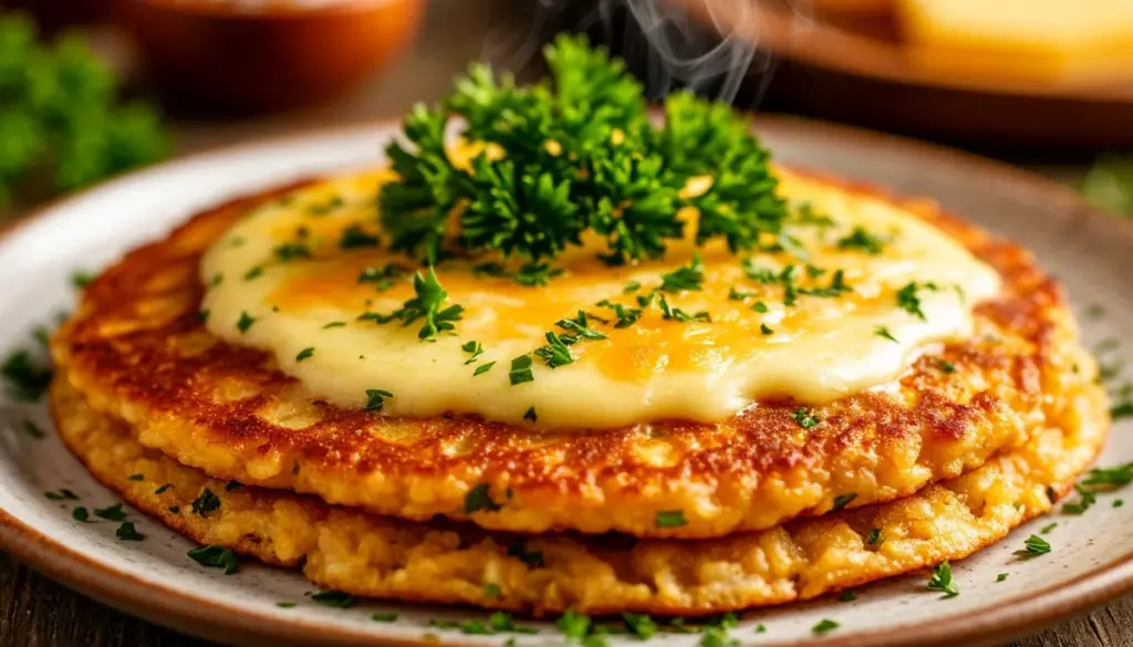 Lav sprøde Pandekager af Ris og Cheddar på 15 minutter